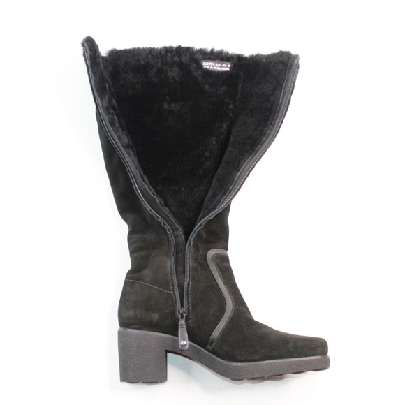 Cole Haan Black Faux Fur Lined Tall Knee Boots #137 - Picture 7 of 8